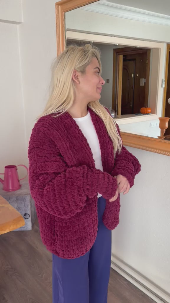 Chunky Chenille Knit Cardigan