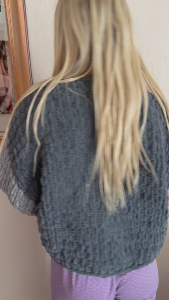 Oversized Chunky Chenille Knit Cardigan