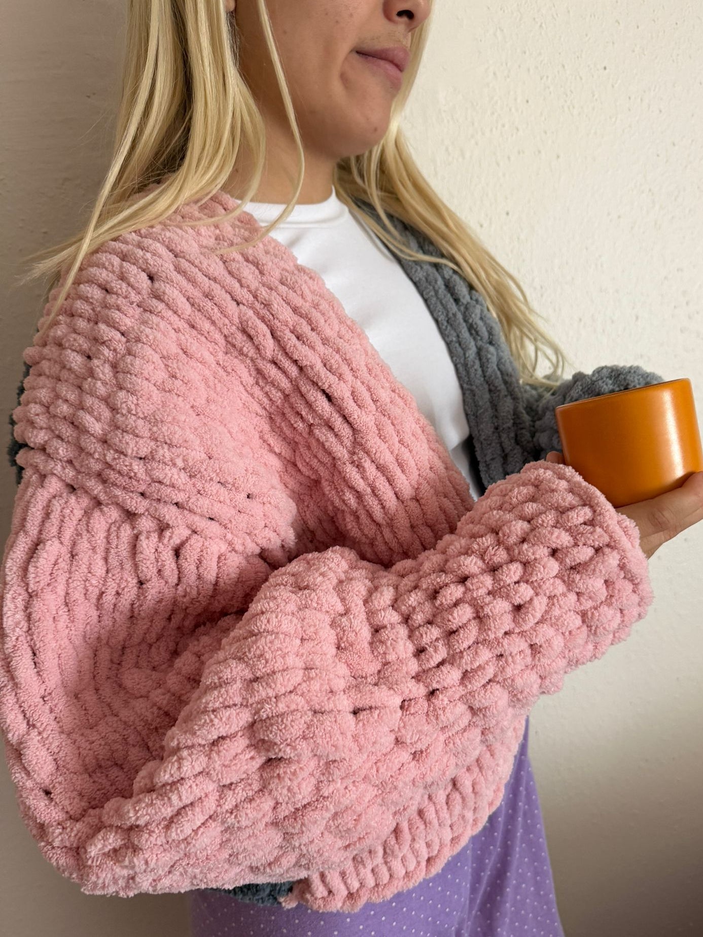 Oversized Chunky Chenille Knit Cardigan