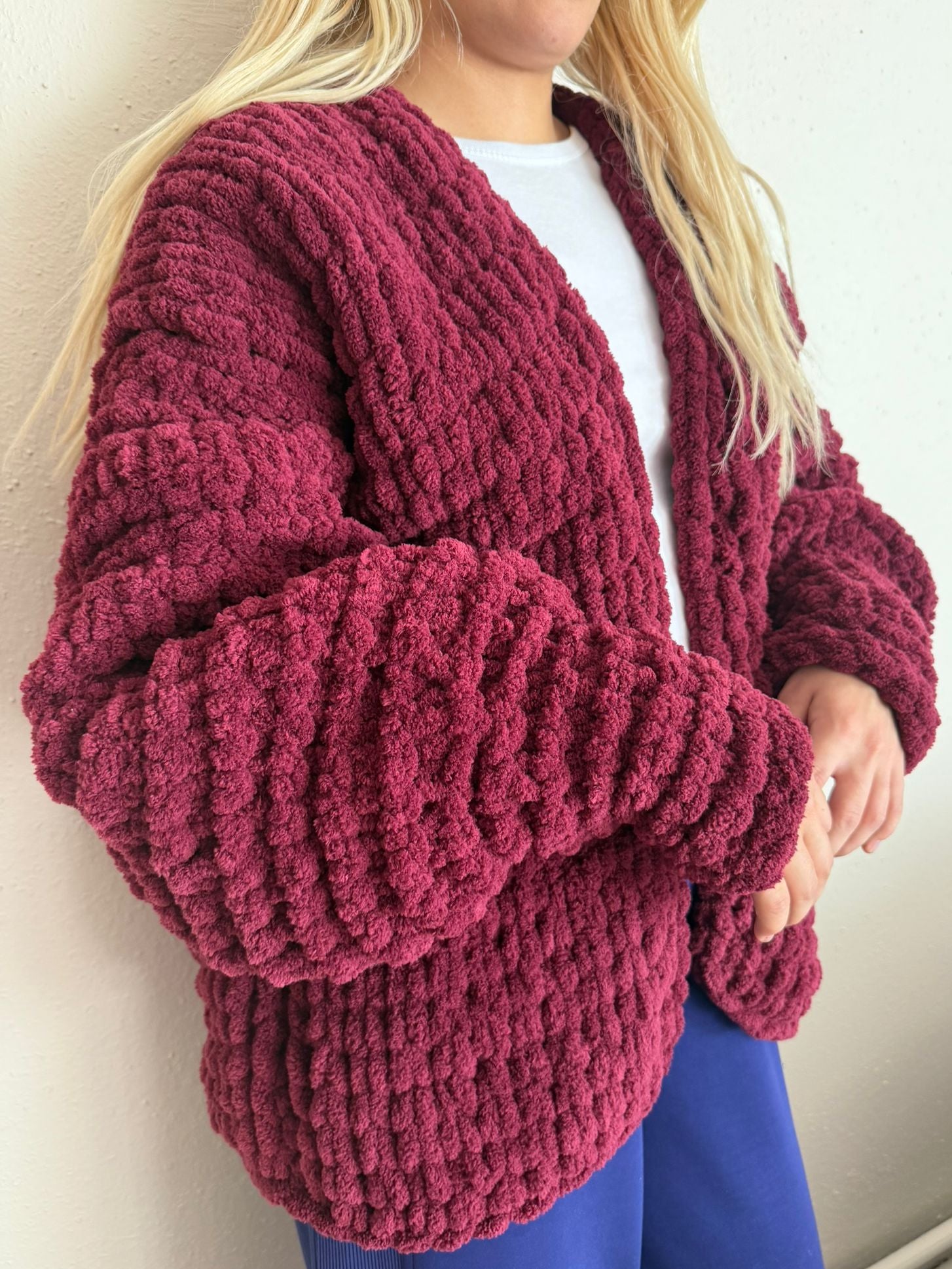 ChunkyChenilleKnitCardigan