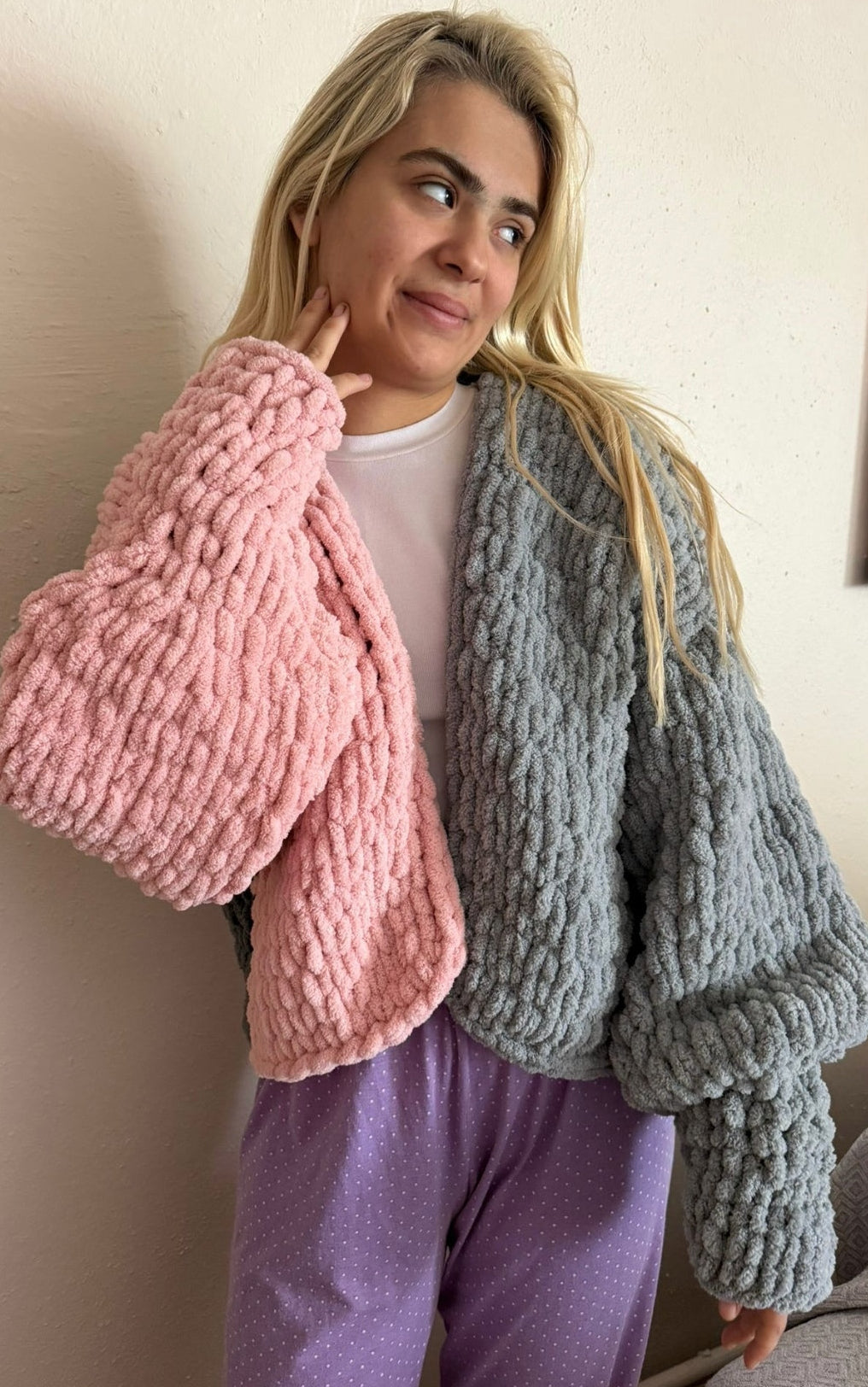 Oversized Chunky Chenille Knit Cardigan